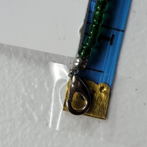 Green Glass Gem Tribal Statement Necklace Spiked And Smooth Chips Beaded 25 in - Picture 9 of 11